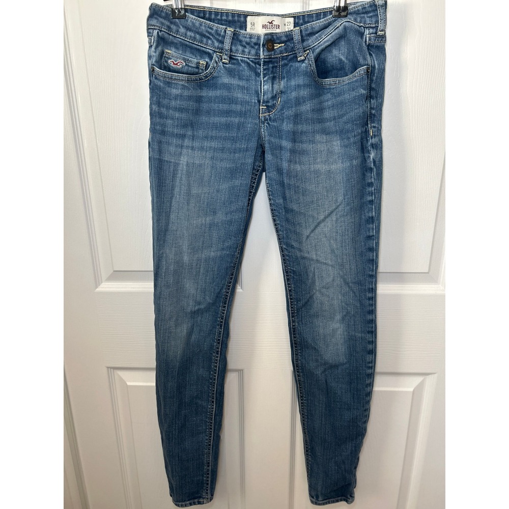 Hollister Super Skinny Jeans‎ Low Rise Stretch Denim Blue Wash Size 27